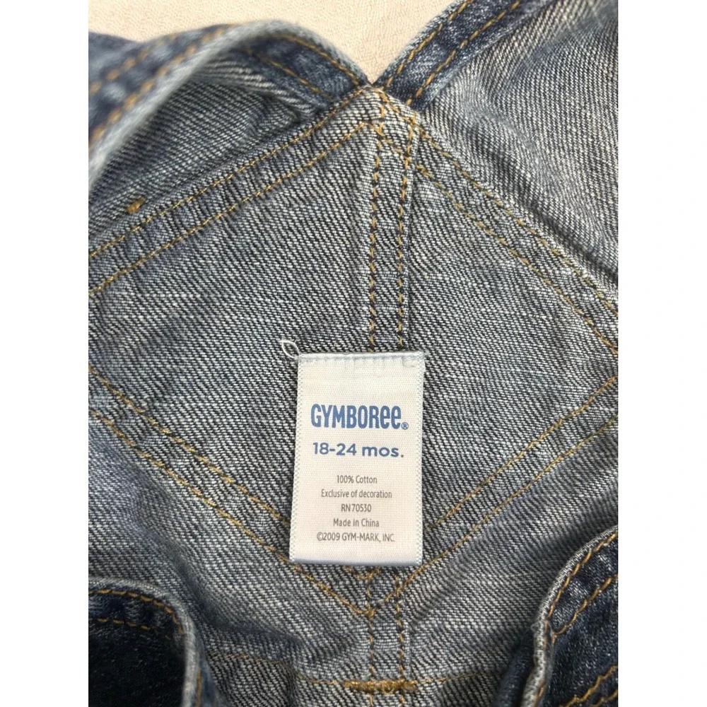 Gymboree Denim Overalls 18-24M Blue Pirate Monkey Cargo Kids
